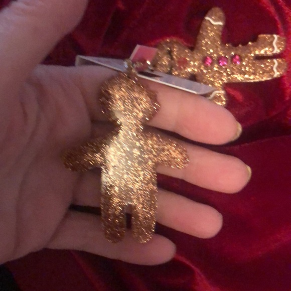 New Betsey Johnson Sparkly Gingerbread Earrings with rhinestones - Picture 9 of 13